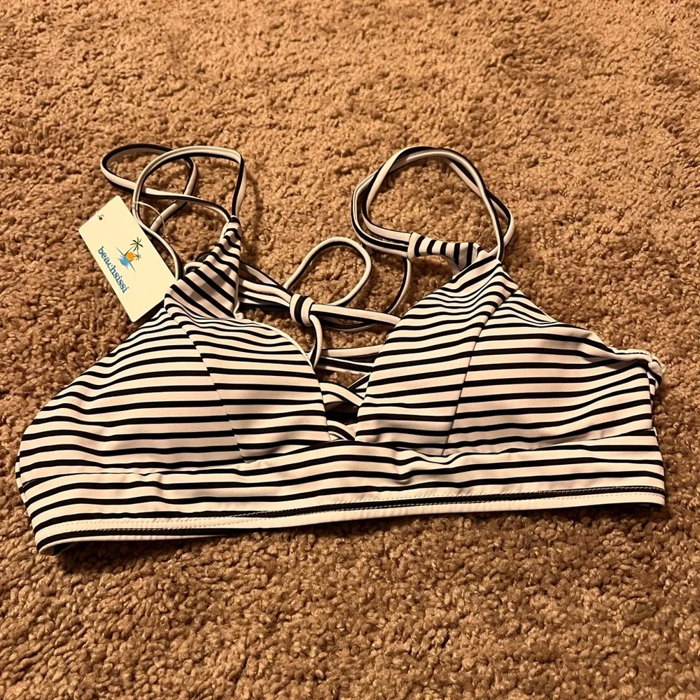 Womens Striped Bikini Top - Picture 3 of 5